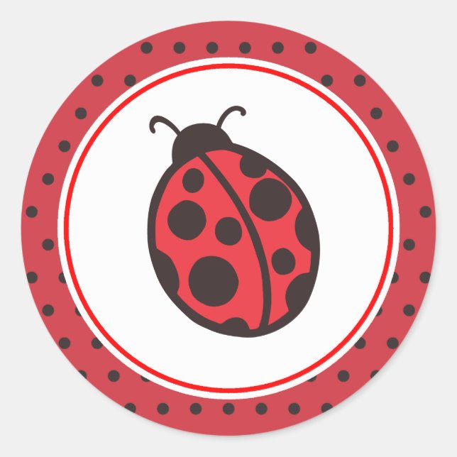 Adesivo Redondo Stickers Red Ladybug (Frente)