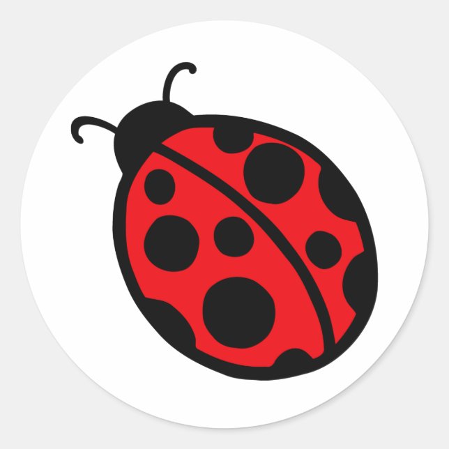 Adesivo Redondo Stickers Red Ladybug (Frente)