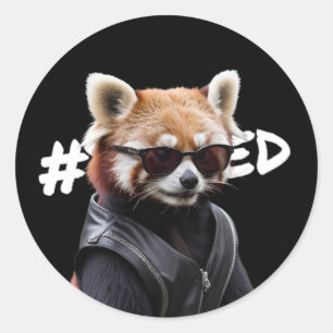 Adesivo Redondo Stickers Red Panda