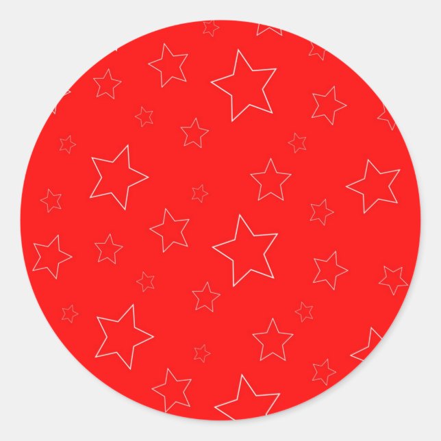 Adesivo Redondo Stickers Red Stars (Frente)