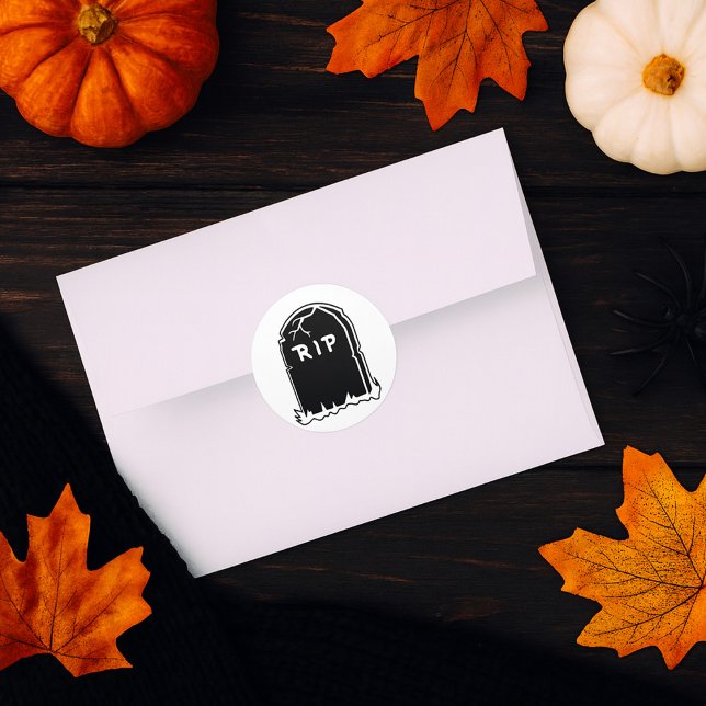 Adesivo Redondo Stickers RIP Tombstone (Criador carregado)