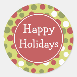 Adesivo Redondo Stickers Rustic Dots Holiday