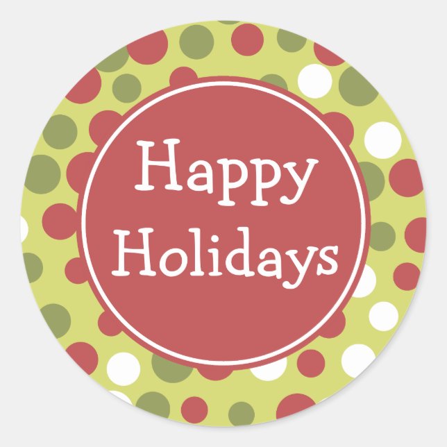 Adesivo Redondo Stickers Rustic Dots Holiday (Frente)