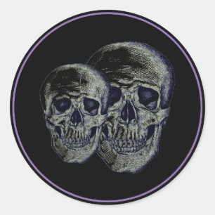 Adesivo Redondo Stickers-Skulls do Halloween