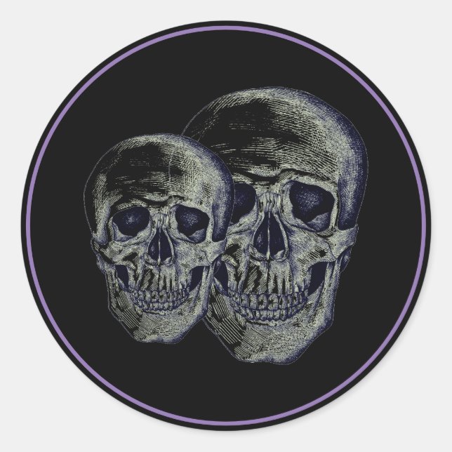 Adesivo Redondo Stickers-Skulls do Halloween (Frente)