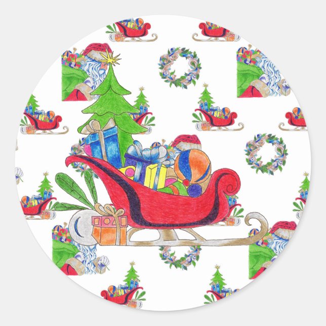 Adesivo Redondo Stickers Sleigh (Frente)