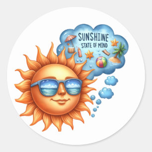 Adesivo Redondo Stickers Summer Beach