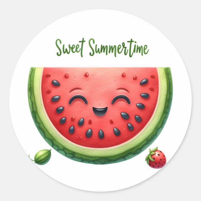 Adesivo Redondo Stickers Summer Beach (Frente)