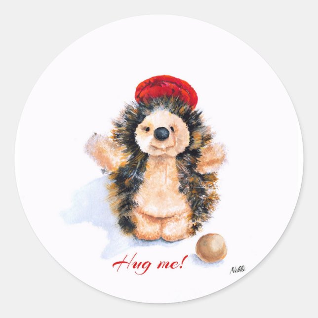 Adesivo Redondo Stickers " The Little Hedgehog" (Frente)