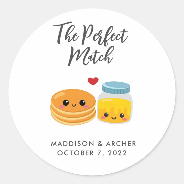 Adesivo Redondo Stickers "The Perfect Match" (Frente)