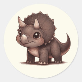 Adesivo Redondo Stickers Triceratops - Kammli Friends Collection