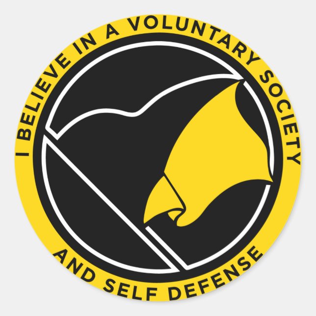 Adesivo Redondo Stickers Voluntaristas AnCap (Frente)
