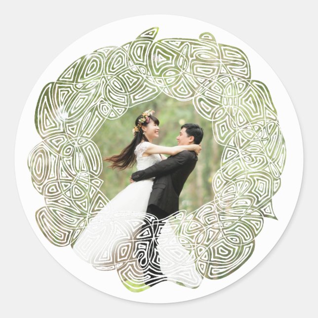 Adesivo Redondo Stickers Wreath de Natal (Frente)