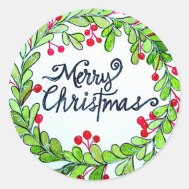 Adesivo Redondo Stickers Wreath de Natal