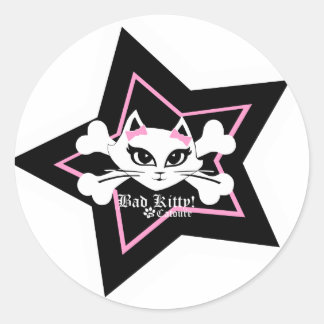 Adesivo Redondo Stickerz Gatinho inválido