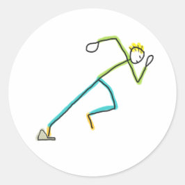 Adesivo Redondo Stickman Corredor