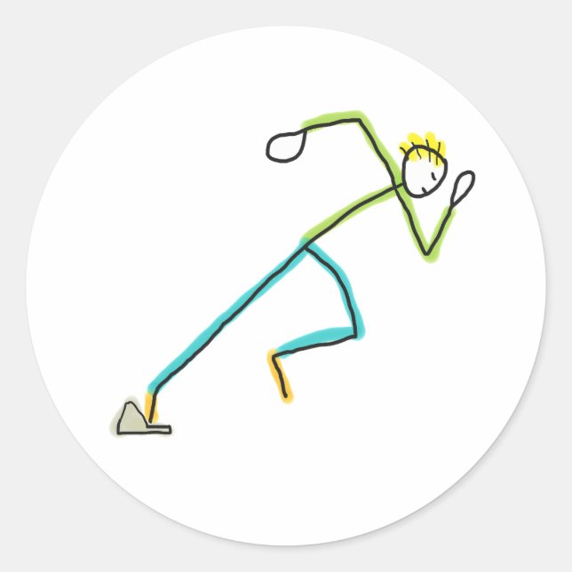 Adesivo Redondo Stickman Corredor (Frente)