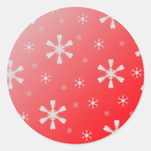 Adesivo Redondo Sticks Red Snowflakes