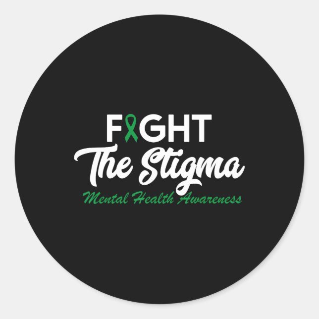 Adesivo Redondo Stigma Mental Health Problems Mental Health Aw (Frente)