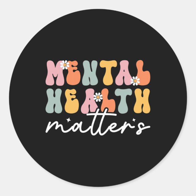 Adesivo Redondo Stigma Mental Health Problems Mental Health Aw (Frente)