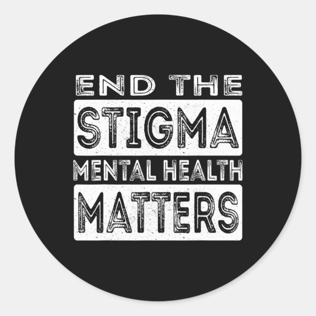 Adesivo Redondo Stigma Mental Health Problems Mental Health Aw (Frente)