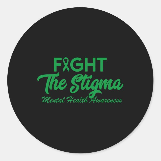 Adesivo Redondo Stigma Mental Health Problems Mental Health Aw (Frente)