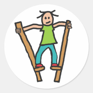 Adesivo Redondo Stilt Walking