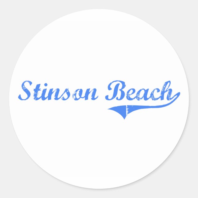 Adesivo Redondo Stinson Beach Classic Design (Frente)
