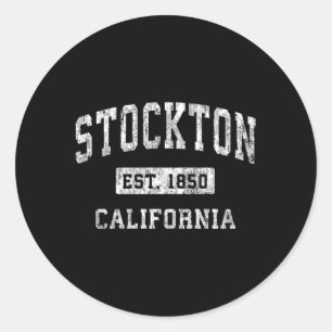 Adesivo Redondo Stockton California Ca Estabelecida Esporte