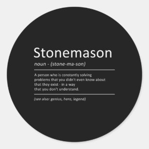 Adesivo Redondo Stonemason Definition Humor Stone Mason