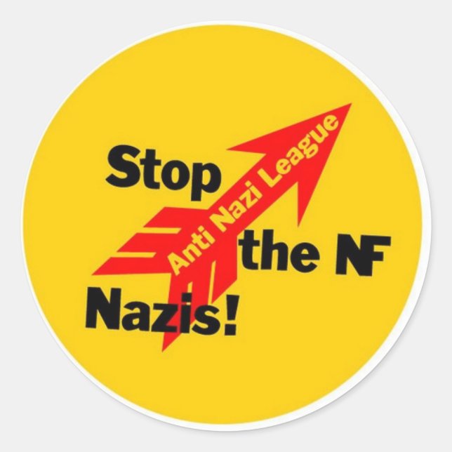 Adesivo Redondo Stop the National Front Nazis! (Frente)