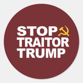 Adesivo Redondo "Stop Traitor Trump"