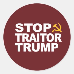 Adesivo Redondo "Stop Traitor Trump"