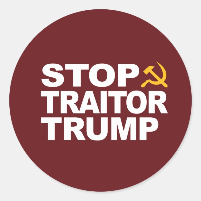 Adesivo Redondo "Stop Traitor Trump" (Frente)