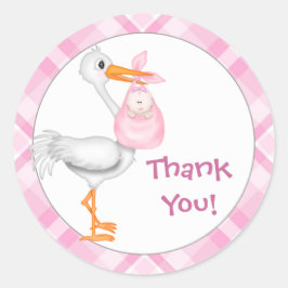Adesivo Redondo Storey e Baby Girl Obrigado