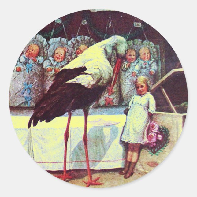 ADESIVO REDONDO STORK BABY BOY CHÁ 3 (Frente)