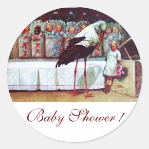 Adesivo Redondo STORK BABY BOY CHÁ 3 branco