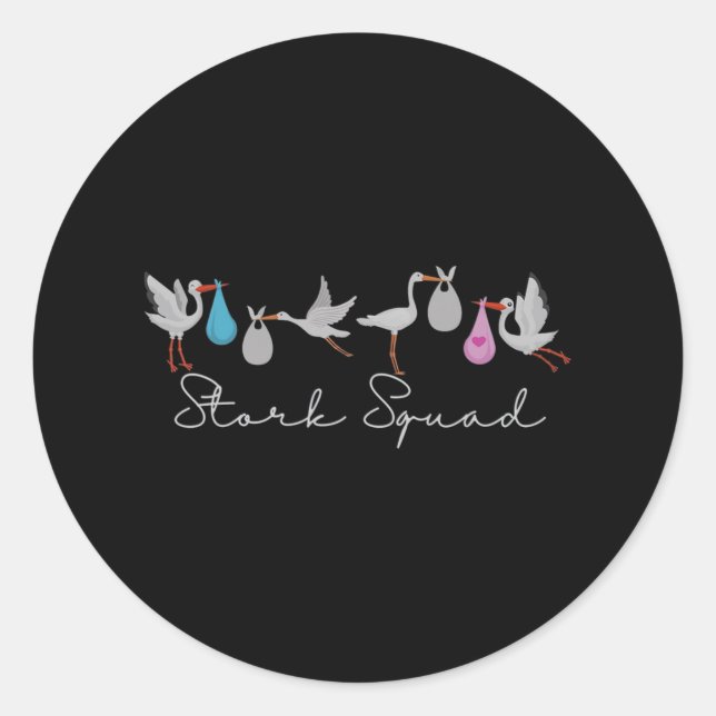 Adesivo Redondo Stork Squad Nurse Labor E Delivery Edition (Frente)