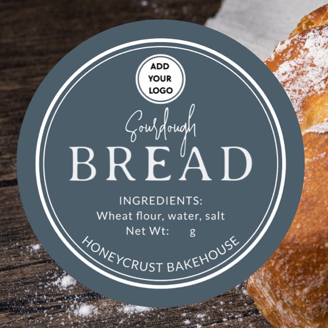 Adesivo Redondo Stormy Sky Blue Bakery Sourdough Bread Sticker (Criador carregado)