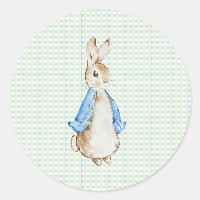 Adesivo Redondo Storybook Garden Rabbit Inspired Baby Shower  (Frente)