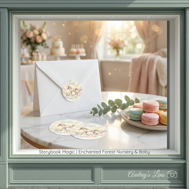 Adesivo Redondo Storybook Magic Enchanted Forest  (Storybook Magic Enchanted Forest Classic Round Stickers)