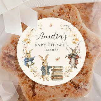 Adesivo Redondo Storybook New Chapter Begin Baby Shower Sticker