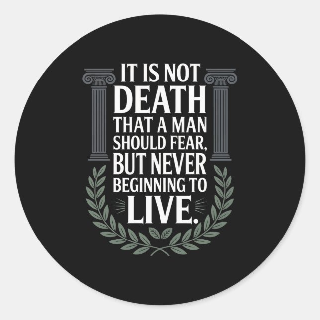 Adesivo Redondo Stotic Philosoper Cita Estoicismo Motivacional Leg (Frente)