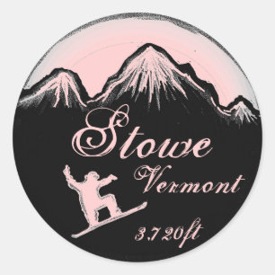 Adesivo Redondo Stowe Vermont rosa claro autocolantes de arte
