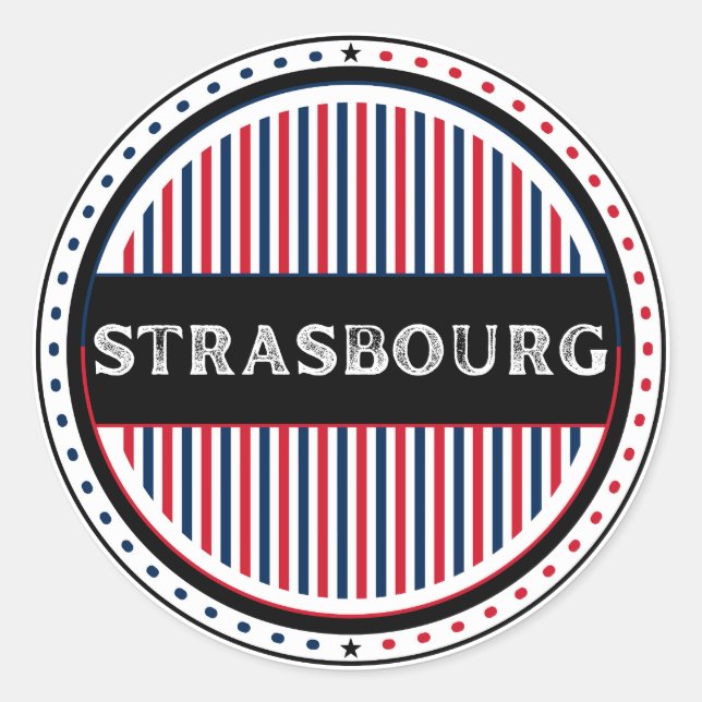 Adesivo Redondo Strasbourg City Pride Emblem – French Identity (Frente)