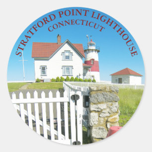 Adesivo Redondo Stratford Point Lighthouse, CT Round Stickers