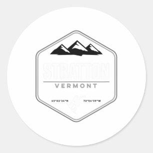 Adesivo Redondo Stratton Vermont Snowboard T Shirt
