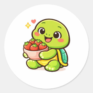 Adesivo Redondo Strawberries Bowl