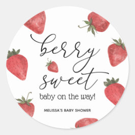 Adesivo Redondo Strawberry Berry Sweet Baby Favor