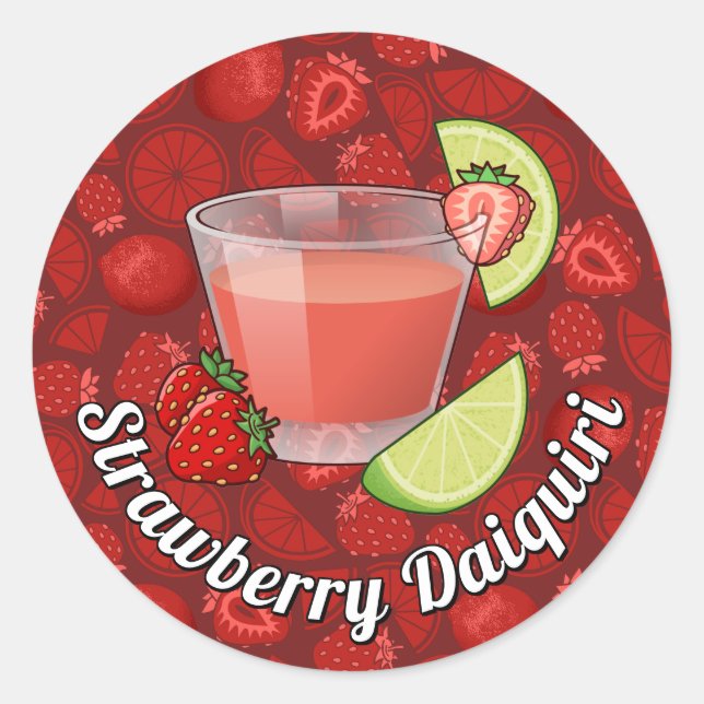 Adesivo Redondo Strawberry Daiquiri Sticker (Frente)